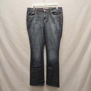 LEI Jeans Juniors 13 Long Dark Wash Ashley Midrise Slim Bootcut Stretch Denim